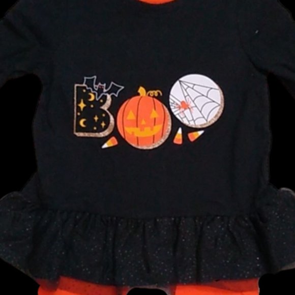 NWT 4T Girls' 'Boo' Top & Candy Corn Leggings Set - Cat & Jack - Picture 2 of 4